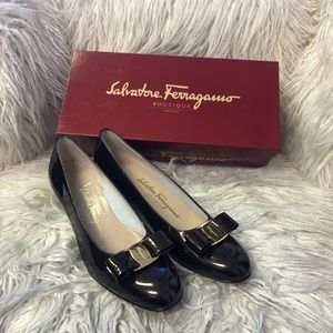 Metallic sparkly brown Ferragamo’s